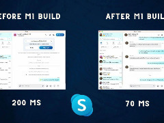 适配 M1 的新版 Skype 运行速度大幅提升：响应时间 70ms，是旧版的三分之一